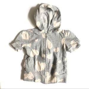 OLD NAVY Heather Grey Heart Hooded Zip Sweatshirt